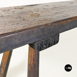 Wood rustic bench, 1930s
