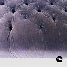 Carica l&#39;immagine nel visualizzatore di Gallery, Antique style blue velvet dormeuse or chaise longue, 1980s
