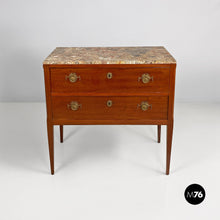 将图片加载到图库查看器，Wood, brass and marble chest of drawers, 1900s
