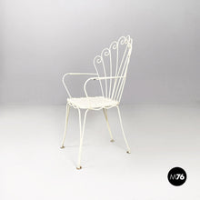 Carica l&#39;immagine nel visualizzatore di Gallery, White wrought iron garden chairs, 1960s
