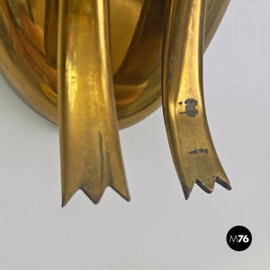 Brass appliques with two lights points, 1950s