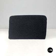 Load image into Gallery viewer, Black teddy fabric pouf, 1970s
