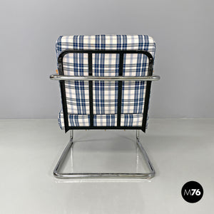 Blue tartan armchair 1435 by Werner Max Moser for Embru, 2000s