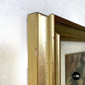 Portrait painting with golden frame, 1960s
