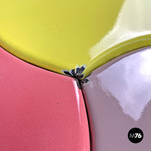 Load image into Gallery viewer, Pink lilac and yellow enamel wrought iron coffee table, 1950s
