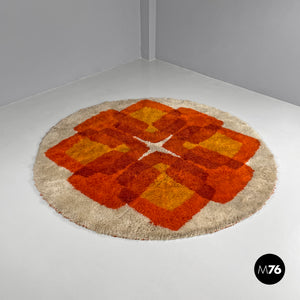 Round carpet Rya by Højer Eksport Wilton, 1970s