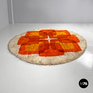 Round carpet Rya by Højer Eksport Wilton, 1970s