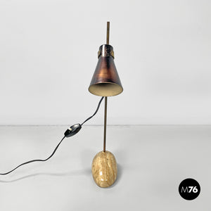 Brass and onyx table lamps LTA1 Sasso by Luigi Caccia Dominioni for Azucena, 1950