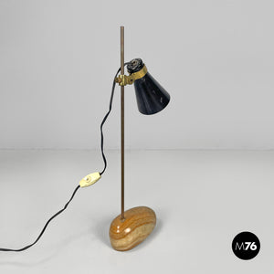 Brass and onyx table lamps LTA1 Sasso by Luigi Caccia Dominioni for Azucena, 1950