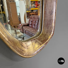 Load image into Gallery viewer, Golden wall mirror with abstract curved structure, 1940s
