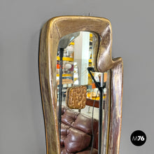 Load image into Gallery viewer, Golden wall mirror with abstract curved structure, 1940s
