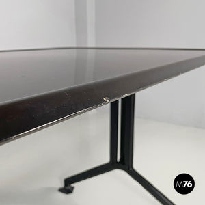 Black metal and laminate desk Arco by BBPR for Olivetti, 1960s