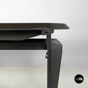 Black metal and laminate desk Arco by BBPR for Olivetti, 1960s