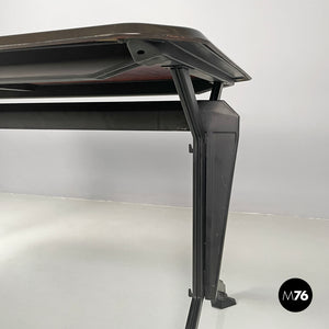 Black metal and laminate desk Arco by BBPR for Olivetti, 1960s