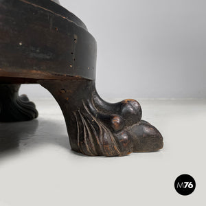 Wooden coffee table with chessboard decorations, early 1900s