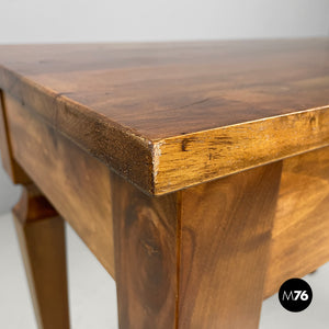 Wooden desk with drawer and decorated legs, late 1800s