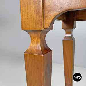 Wooden desk with drawer and decorated legs, late 1800s