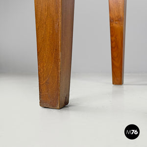 Wooden desk with drawer and decorated legs, late 1800s