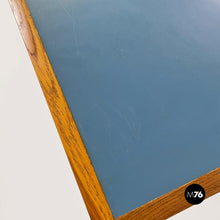 Load image into Gallery viewer, LIght blue laminate and solid wood desk, with drawer, 1960s
