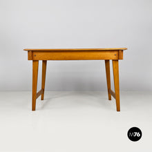 Load image into Gallery viewer, LIght blue laminate and solid wood desk, with drawer, 1960s
