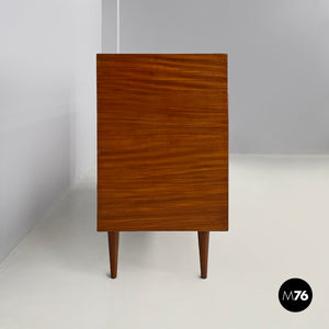 Wooden sideboard with brass handles, 1960s