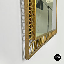 将图片加载到图库查看器，Brass wall mirror with swirl decorated frame, 1940s
