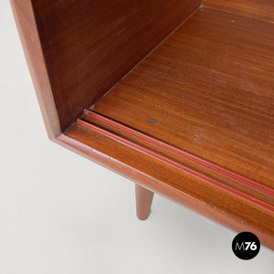 Wooden sideboard with brass handles, 1960s