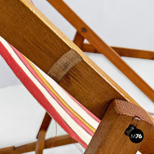 将图片加载到图库查看器，Mini wooden and colored fabric deckchair, 1950s
