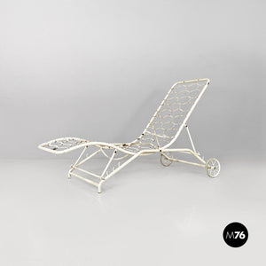 White iron garden deck-chair or chaise longue, 1960s