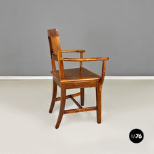 Load image into Gallery viewer, Walnut chair with armrests, 1900s
