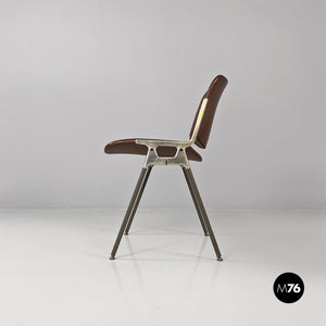 Brown leather DSC chair by Giancarlo Piretti for Anonima Castelli, 1970s