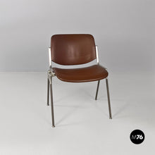 Load image into Gallery viewer, Brown leather DSC chair by Giancarlo Piretti for Anonima Castelli, 1970s
