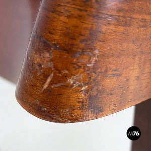 Wooden chair with leather seat, 1960s