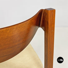 将图片加载到图库查看器，Wooden chair with leather seat, 1960s
