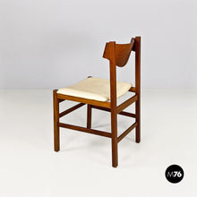 将图片加载到图库查看器，Wooden chair with leather seat, 1960s
