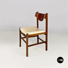 将图片加载到图库查看器，Wooden chair with leather seat, 1960s
