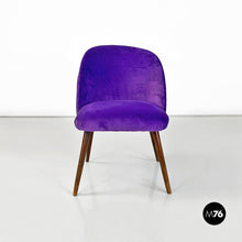 Load image into Gallery viewer, Purple velvet danish armchair, 1960s
