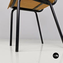 将图片加载到图库查看器，Beech and black metal school chair, 1960s
