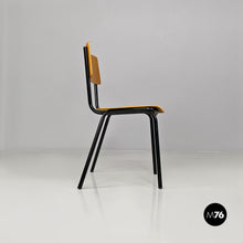 将图片加载到图库查看器，Beech and black metal school chair, 1960s
