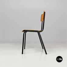 Charger l&#39;image dans la galerie, Beech and black metal school chair, 1960s
