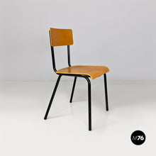 Charger l&#39;image dans la galerie, Beech and black metal school chair, 1960s
