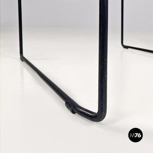 Black metal and transparent plastic Spaghetti style chair, 1980s