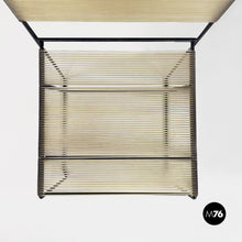 Carica l&#39;immagine nel visualizzatore di Gallery, Black metal and transparent plastic Spaghetti style chair, 1980s
