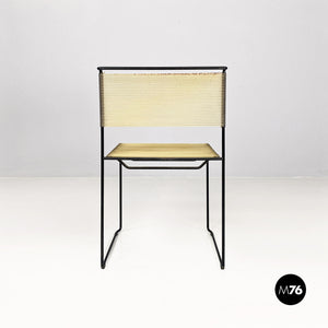 Black metal and transparent plastic Spaghetti style chair, 1980s