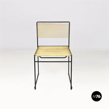 Carica l&#39;immagine nel visualizzatore di Gallery, Black metal and transparent plastic Spaghetti style chair, 1980s
