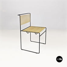 Carica l&#39;immagine nel visualizzatore di Gallery, Black metal and transparent plastic Spaghetti style chair, 1980s
