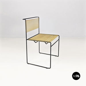 Black metal and transparent plastic Spaghetti style chair, 1980s