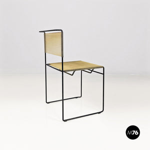 Black metal and transparent plastic Spaghetti style chair, 1980s