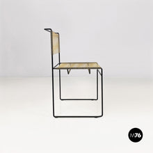 Carica l&#39;immagine nel visualizzatore di Gallery, Black metal and transparent plastic Spaghetti style chair, 1980s
