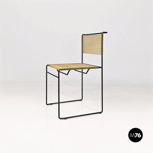 Black metal and transparent plastic Spaghetti style chair, 1980s
